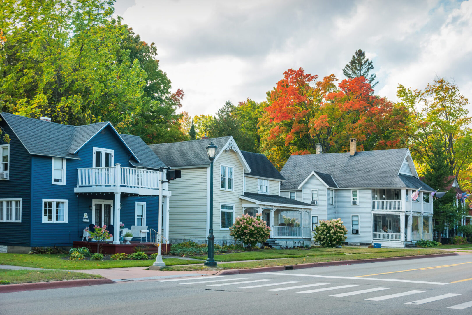 Houses in Petoskey, Michigan, USA.